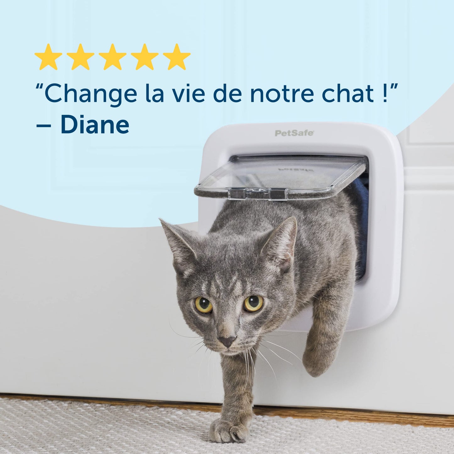 PetSafe Chatière à puce électronique, accès sélectif pour votre chat, empêche les étrangers d'entrer, installation facile, chats jusqu'à 7 kg, blanc